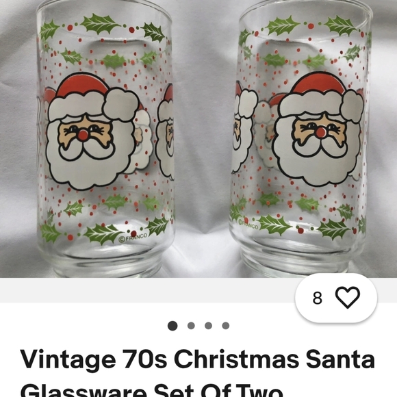 Set of 2 Santa drinking glasses - Picture 7 of 8